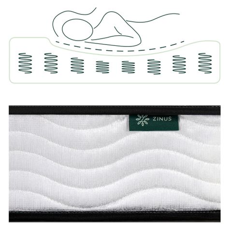 Colchón 1.5 plazas long Tight Resortes Bonnell Zinus 105x200x15cm-2