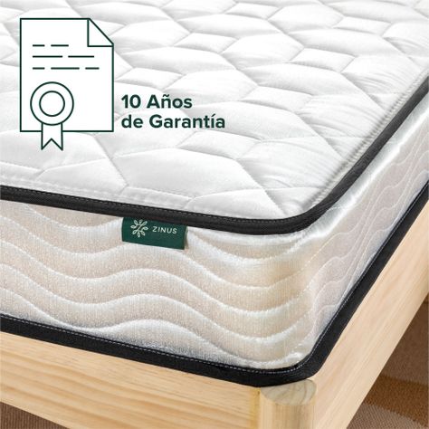 Colchón 1.5 plazas long Tight Resortes Bonnell Zinus 105x200x15cm-3