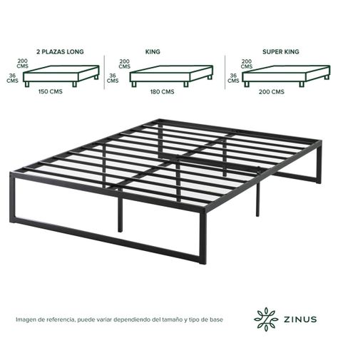 Base de cama ABEL Zinus 1.5 plazas long 105x200x36cm-3
