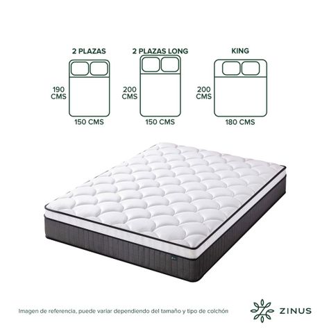 Colchón Zinus 1.5 Plazas 105x190x25cm Espuma y Resortes-3
