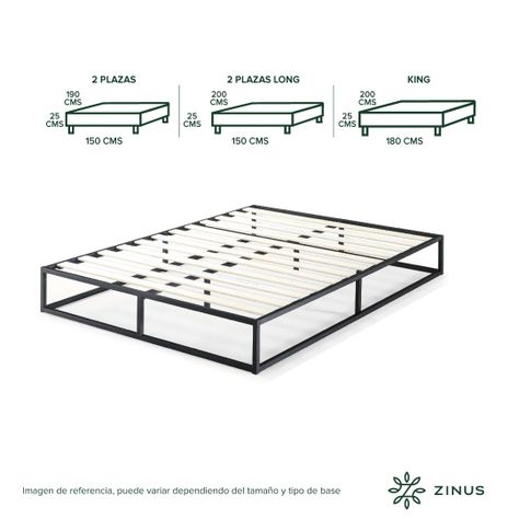Base de cama JOSEPH Zinus 1.5 plazas  105x190x25cm-3