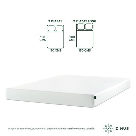 Colchón Zinus 1.5 Plazas Long  105x200x15cm Espuma Alivia Pr-3