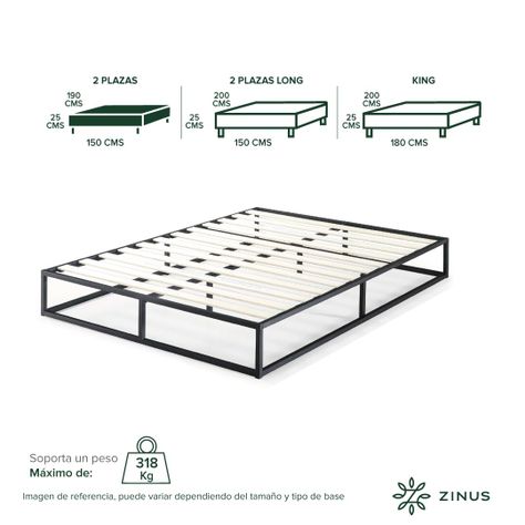 Base de cama JOSEPH Zinus 2 plazas 150x190x25cm-3