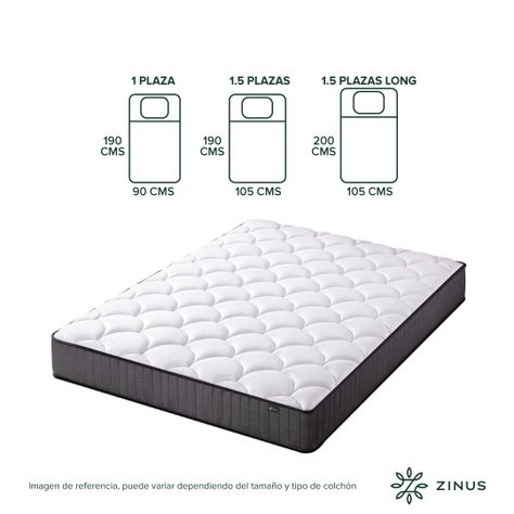Colchón Zinus 2 Plazas Long 150x200x20cm Espuma y Resortes-2