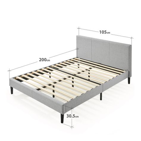 Base cama Europea respaldo Zinus 1.5 plazas long105x200x30cm-1