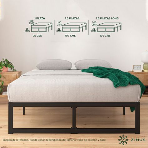 Cama Abel Zinus Colchón Espuma 2 King 25cms-2