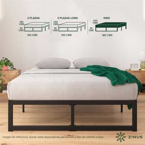 Cama Abel Zinus Colchón Espuma 2 King 25cms-3