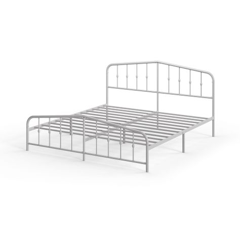 Base de cama metal blanca HEIDI Zinus 2 plazas 150x190x30cm-0