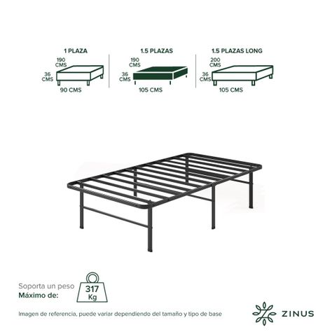 Base de Cama  Zinus  1.5 Plazas 105x190x30cm Rumi-2