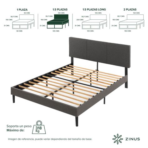Base de Cama Premium Zinus  1.5 105x190x30cm Cambril resp-1