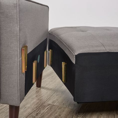 Sofá Zinus Benton Mid-Century  Gris Piedra  135cm-4