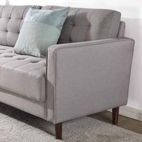 Sofá Zinus Benton Mid-Century  Gris Piedra  135cm-6
