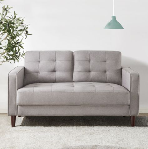 Sofá Zinus Benton Mid-Century  Gris Piedra  135cm-8