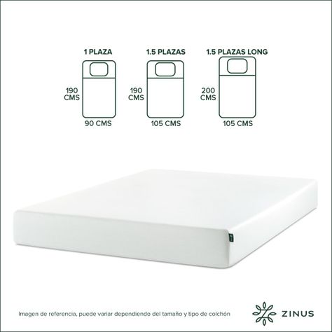 Colchón Zinus King 180x200x25cm Espuma Alivia Presión-2