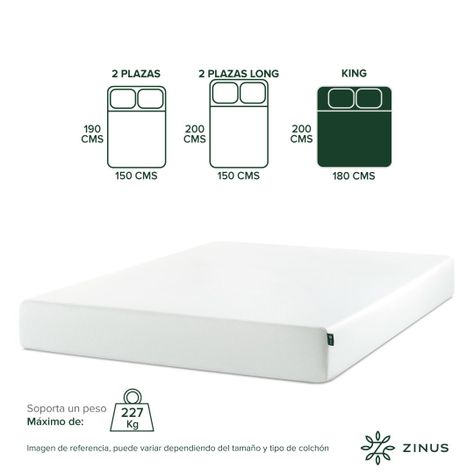 Colchón Zinus King 180x200x25cm Espuma Alivia Presión-3