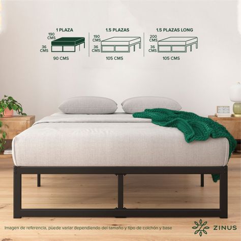 Cama Abel Zinus Colchón Espuma 1 Plaza 25cms-2