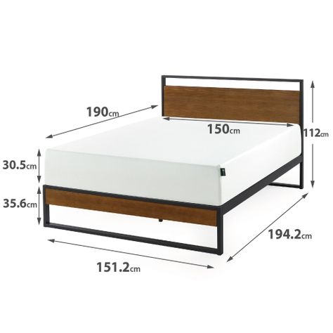 Cama Suzanne Zinus Colchon Espuma Green Tea 2 Plazas-4