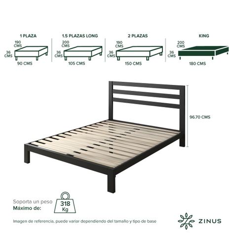 Base de cama con respaldo MIA Zinus King 180x200x36cm-2