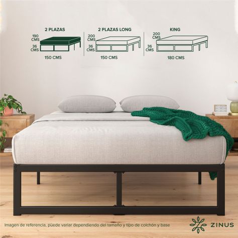 Cama Abel Zinus Colchón Espuma 2 Plazas 25cms-3