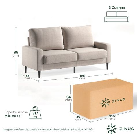 Sofá Colton Zinus 3 cuerpos beige-2