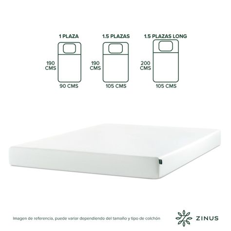 Colchón Zinus 2 Plazas Long 150x200x15cm Espuma Alivia Pres-2