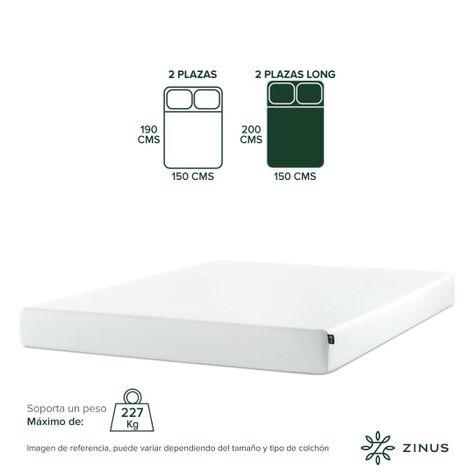 Colchón Zinus 2 Plazas Long 150x200x15cm Espuma Alivia Pres-3