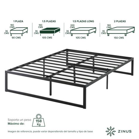 Base de cama ABEL Zinus 1.5 plazas 105x190x36cm-2