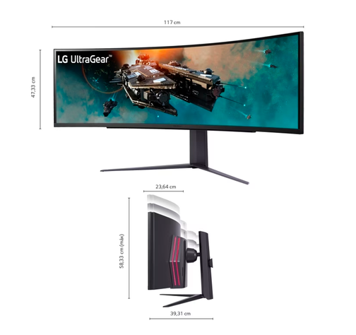 Monitor Gamer LG UltraGear 49" QHD 1ms 240Hz DP HDMI USB-6