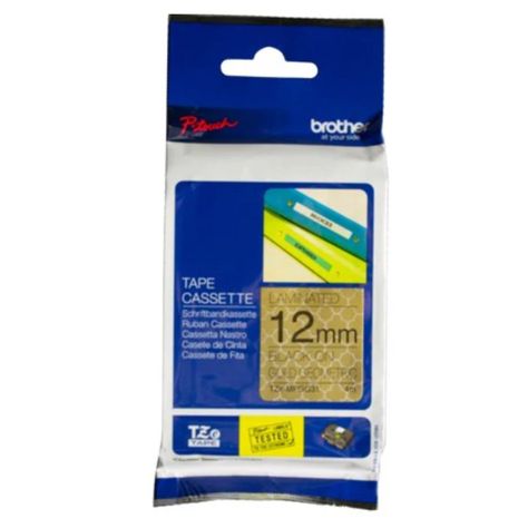 ETIQUETA BROTHER 12MM MATE NEGRO SOBRE DORADO-1