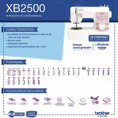 Máquina De Coser Mecánica XB2500 De 25 Puntadas-7