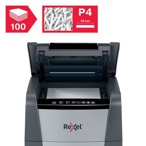 Trituradora de papel Rexel Optimum Auto+ 100X 34 Litros-2