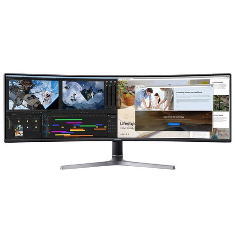 Monitor Gamer Curvo Samsung 49" CRG9 Ultra-Wide Dual QHD-5