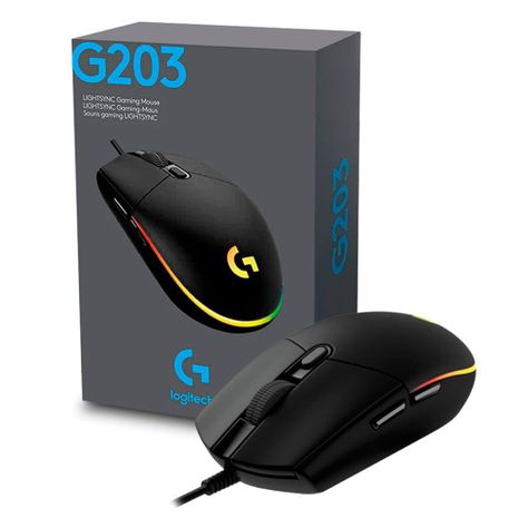 Mouse Gamer G203 RGB Lightsync USB Negro-2