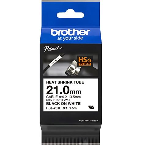 ETIQUETA BROTHER 24MM TUBO NEGRO SOBRE BLA-0