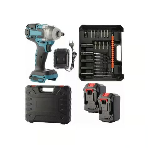 Llave Impacto Inalambrico 2 Bateria 1 Cargador 800nm-1