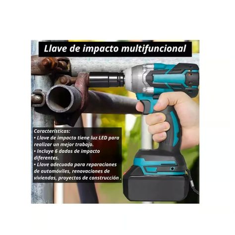 Llave Impacto Inalambrico 2 Bateria 1 Cargador 800nm-4