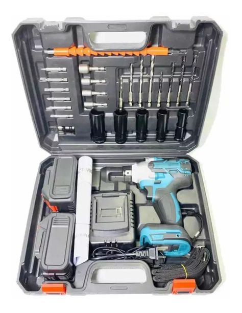 Llave Impacto Inalambrico 2 Bateria 1 Cargador 800nm-5