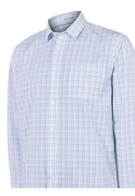 Camisa Algodón Orgánico Azul Lighter Hombre -3