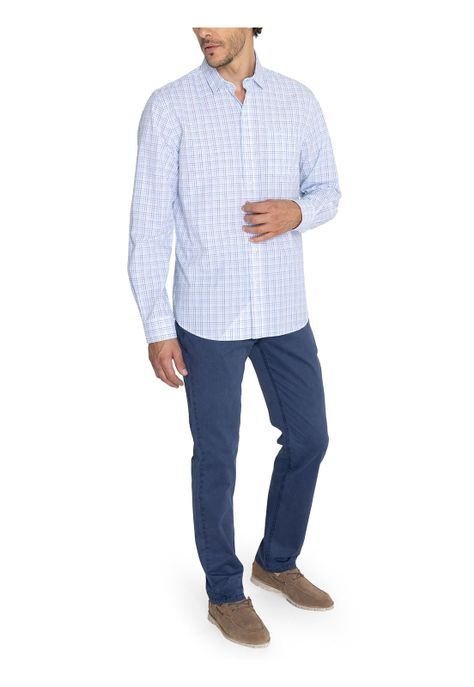 Camisa Algodón Orgánico Azul Lighter Hombre -8