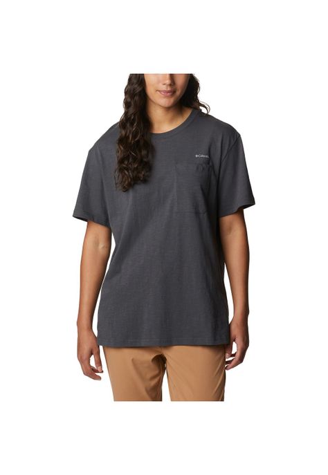 Polera M/C Break It Down Tee Gris Oscuro Mujer-0
