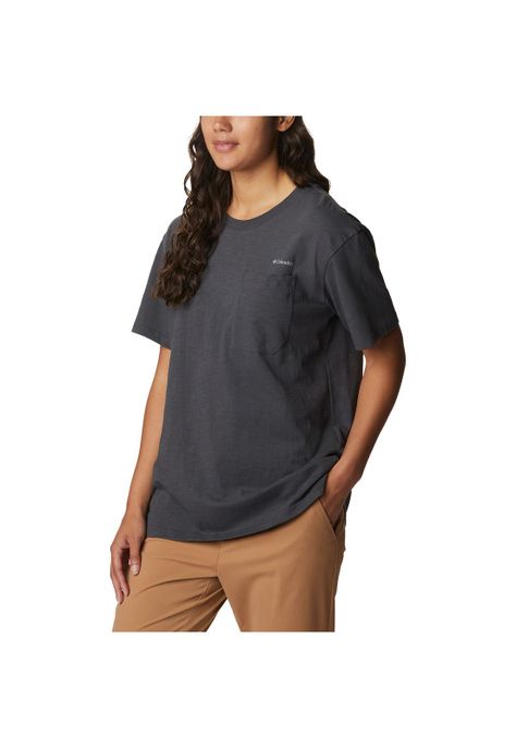 Polera M/C Break It Down Tee Gris Oscuro Mujer-3