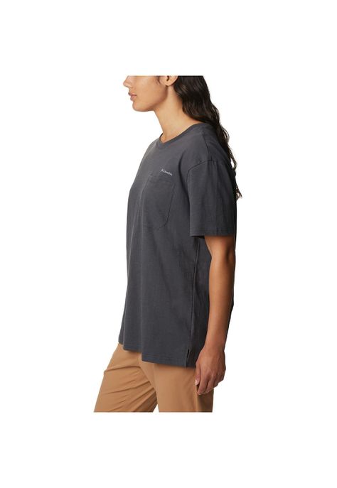Polera M/C Break It Down Tee Gris Oscuro Mujer-4