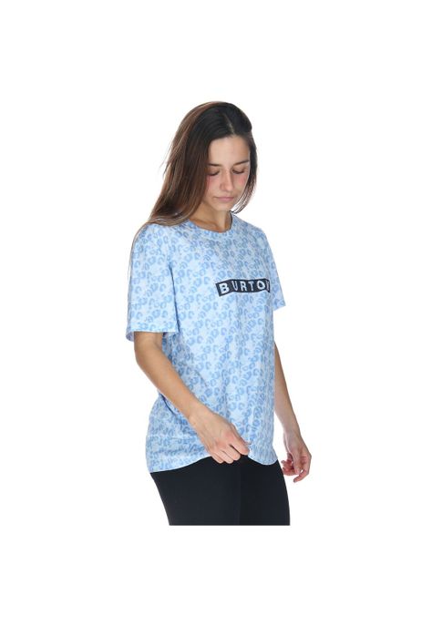 Polera Manga Corta Mtb Printed W Celeste Mujer-4