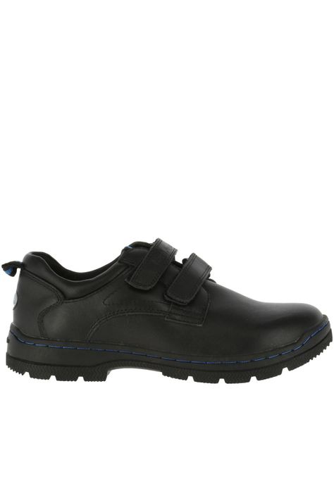 Zapato Niño Cuero New I Work Velcro Negro-3
