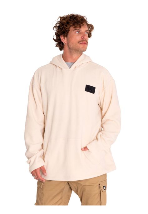 Polerón Unisex Microfleece Pullover Hoodie Beige-1