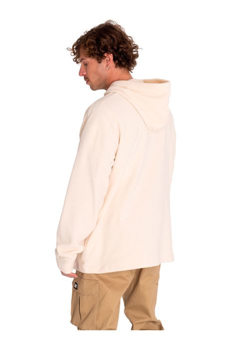 Polerón Unisex Microfleece Pullover Hoodie Beige-4