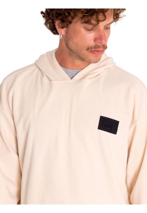 Polerón Unisex Microfleece Pullover Hoodie Beige-6