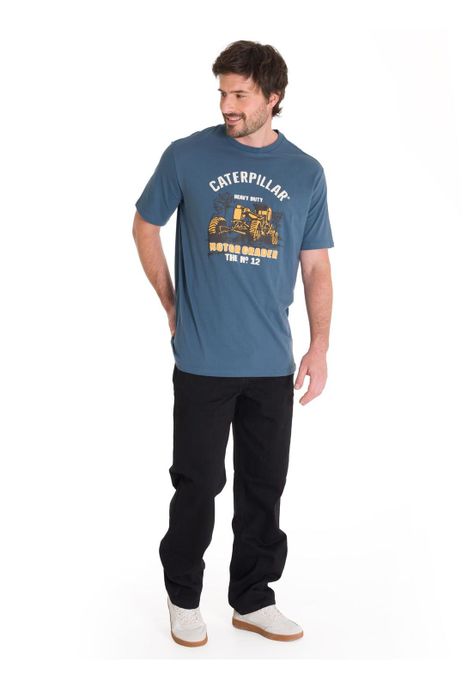 Polera Equipment Graphic 1 Hombre Azul Acero-5
