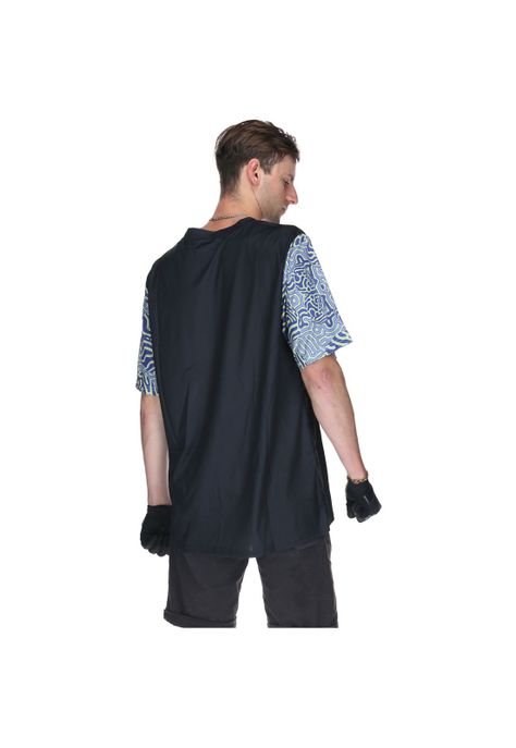 Polera Manga Corta Mtb Half Printed Negro Hombre-3