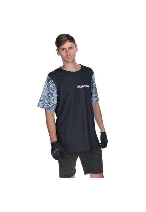 Polera Manga Corta Mtb Half Printed Negro Hombre-4